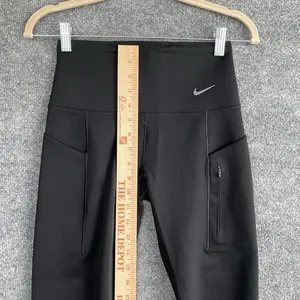 Nike Go Dri-Fit Black Leggings Pockets Zipper Activewear Gym Workout Sporty thumbnail 5