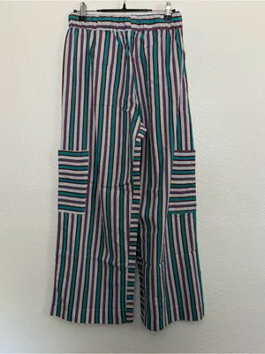 NEW Bohemian Striped Wide Leg Pants Small thumbnail 3