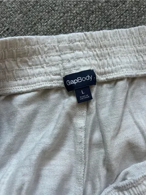 Gap Light Heather Gray/Cream Elastic Waistband Sleep Shorts | Size Large thumbnail 8