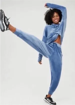 Aerie Offline Blue After Party Velour Joggers Large thumbnail 1