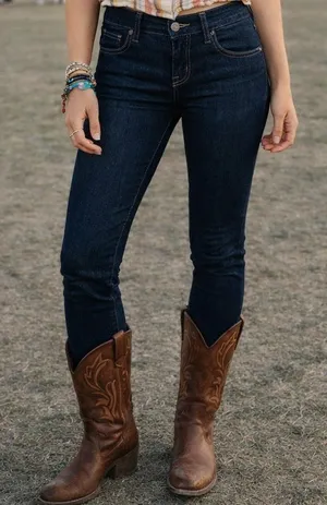Vans Jeans Womens 3/26 Stretch Low Rise Western Cowgirl Country Rodeo Coquette thumbnail 1