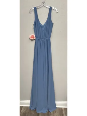 Show Me Your Mumu Kendall Maxi Dress XS Slate Blue Bridesmaid Wedding Formal NWT thumbnail 3