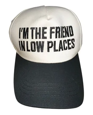 NEW “I’M THE FRIEND IN LOW PLACES” Embroidered Hat - Slide Adjustable‎ thumbnail 1