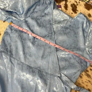 SHOW ME YOUR MUMU Blue Evelyn Mini Wrap Dress‎ In Blue Ruffle Size L NWT thumbnail 7