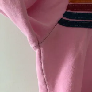 Aviator Nation 5 Stripe Hoodie in Heather Pink Rainbow Stripe Size Medium READ thumbnail 4
