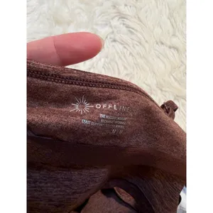 Offline by Aerie Womens Sz Medium The Hugger Longline Racerback Sports Bra Brown thumbnail 8