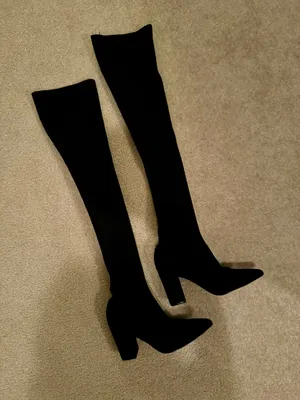 Black Over The Knee Knit Boots Size 7 thumbnail 2