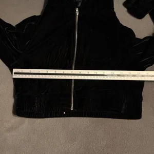 Black Velvet Tracksuit Set Size Medium‎ Crop Zip Hoodie Joggers Y2K Streetwear thumbnail 5