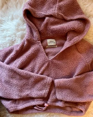 Urban Outfitters Cropped Sherpa Sweatshirt thumbnail 1