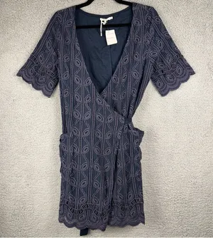 Tularosa Dress Womens Medium Rocky Wrap Eyelet Whimisgoth Witchy Dark Academia thumbnail 1