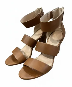 Kelly & Katie Charlotte Brown Strappy Block Heel Sandals Size 8 thumbnail 1