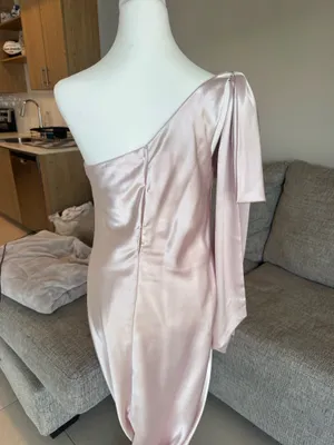 Azazie Pink One Shoulder Dress thumbnail 5