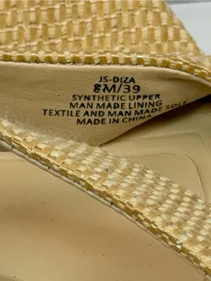 Jessica Simpson JS-Diza Raffia Block Heel Mule Sandals Women Size 8M Beige Woven thumbnail 4