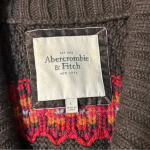 Vintage Abercrombie & Fitch Y2K Fair Isle Chunky Knit Wool Blend Sweater Vest thumbnail 6