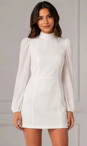 Lulus Exceptionally Flirty Dress S NWT White Backless Long Sleeve Mini Bridal thumbnail 1