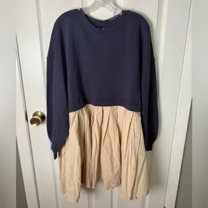 Free People Eleanor Sweatshirt in Tempest Navy Combo L thumbnail 3