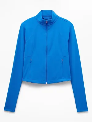 New Athleta XS Salutation Crop Jacket Breaker Blue X-Small Regular thumbnail 1