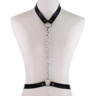 Black Harness Chunky Chain Belt New thumbnail 2