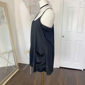 Source Unknown NWOT Black Built-in Shorts Romper Dress w Pockets Size L thumbnail 5