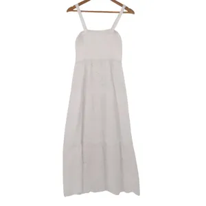 Goa Beachwear by Japna White Eyelet Maxi Dress Womens Size S Cotton Boho Cottage thumbnail 5