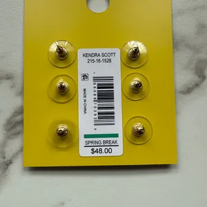 Kendra Scott Jensen Gold Geometric Stud Earrings Set New 3 pc thumbnail 3