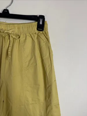 H/G Casual Light Cotton Cargo Utility Pants Lightweight Yellow/Mustard size S thumbnail 6