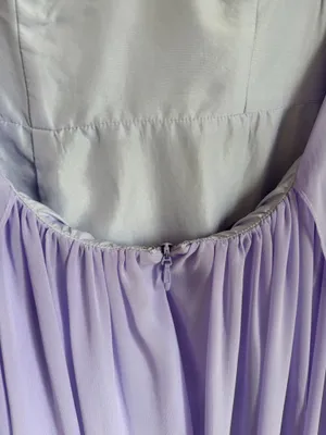 Azazie Zeya Lilac A-Line V-Neck Pleated Chiffon Dress Size 6 thumbnail 9