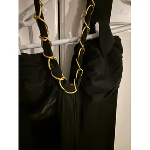 Nine West Black Halter Dress Sleeveless Gold‎ Chain Detail Party Cocktail thumbnail 2