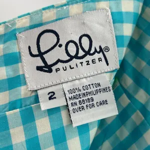 Lilly Pulitzer Y2K White‎ Label Retro Skort Gingham Ice Cream Embroidered Mini 2 thumbnail 3