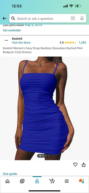 Royal Blue Bodycon Dress thumbnail 6