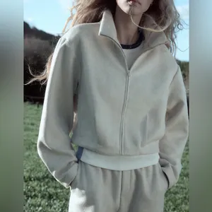 Zara NWT cream soft bomber jacket thumbnail 3