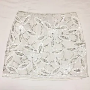 Verty • White Sequin Floral Skirt Large thumbnail 6