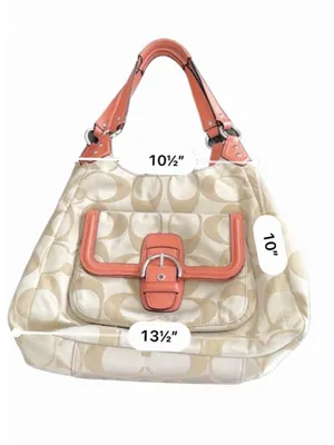 Coach Campbell Signature Hobo Bag - Light Khaki/Coral thumbnail 6
