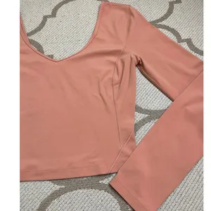 lululemon Align V-Neck Long Sleeve Shirt Pink Savannah Size 10 Nulu Athleisure thumbnail 10