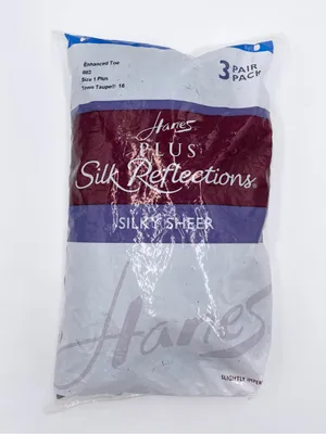 NEW Hanes 1 Plus Silk Reflections Silky Sheer Control Top Pantyhose Taupe 3 Pair thumbnail 3
