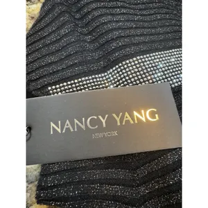 Nancy Yang black ribbed mock neck sweater Studded Size XS Black Multi thumbnail 10