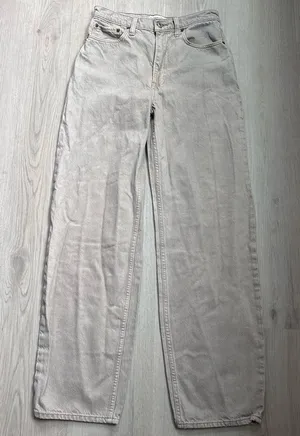Abercrombie & Fitch Light Beige Wide-Leg Jeans thumbnail 1
