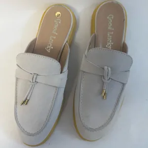 Suede Mule Loafers Shoes Gray Size 7 thumbnail 1
