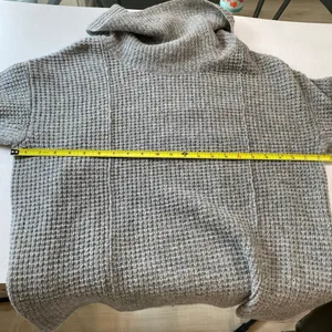 Free People Gray Waffle Knit Off Shoulder Sweater Size S Cozy Slouchy thumbnail 5