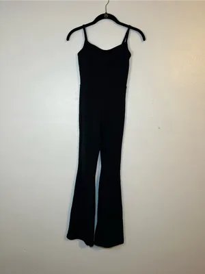 Wilfred Free Freestyle Black Spaghetti-Strap Flared Jumpsuit size 2XS thumbnail 3