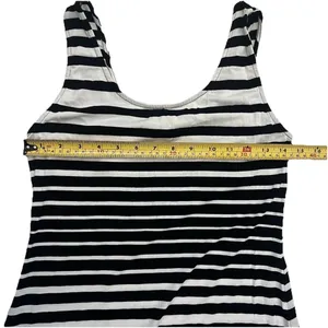 Merona Women's Striped Maxi Dress S Black Cream Stretch Resortwear Summer Casual thumbnail 5