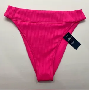Hollister Hot Pink Ribbed Bikini Bottom Size S thumbnail 1