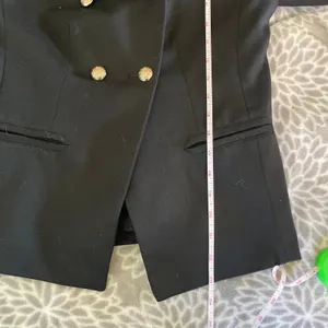 The Limited Black Military Blazer sz XS Jacket Office Chic Preppy Dark‎ Academia thumbnail 7