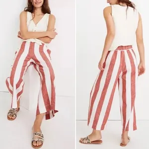 Madewell Huston Pull-On Crop Pants in Evelyn Stripe M thumbnail 3