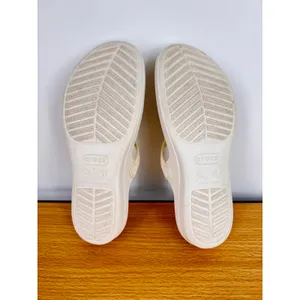 Crocs Sanrah sandals women's 9 liquid metallic flip flop white rose gold comfort thumbnail 6