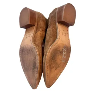 Marc Fisher Yale Chelsea Suede Perforated Metal Detail Boot Brown Point Toe 7.5 thumbnail 7
