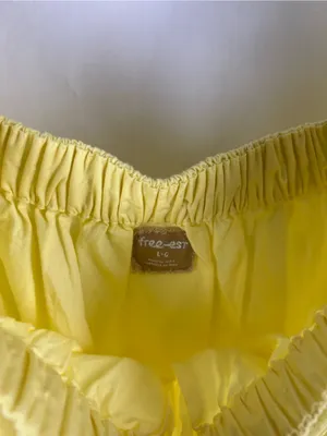 Free People Free-est Flaunt It Yellow Puff Sleeve Mini Dress Size L thumbnail 6
