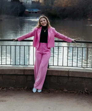 These Three Boutique Boutique Pink Pants Suit Two Piece Set thumbnail 3