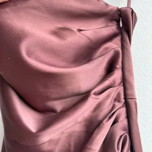 Anthropologie BHLDN Selena Strapless Ruched Chocolate Brown Midi Dress SZ Small thumbnail 5