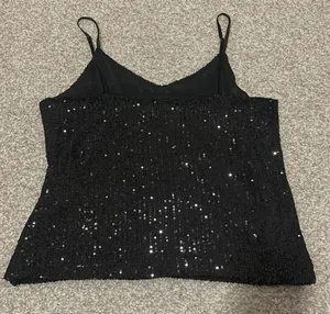 BB Dakota Black Sparkly Tank Top thumbnail 3